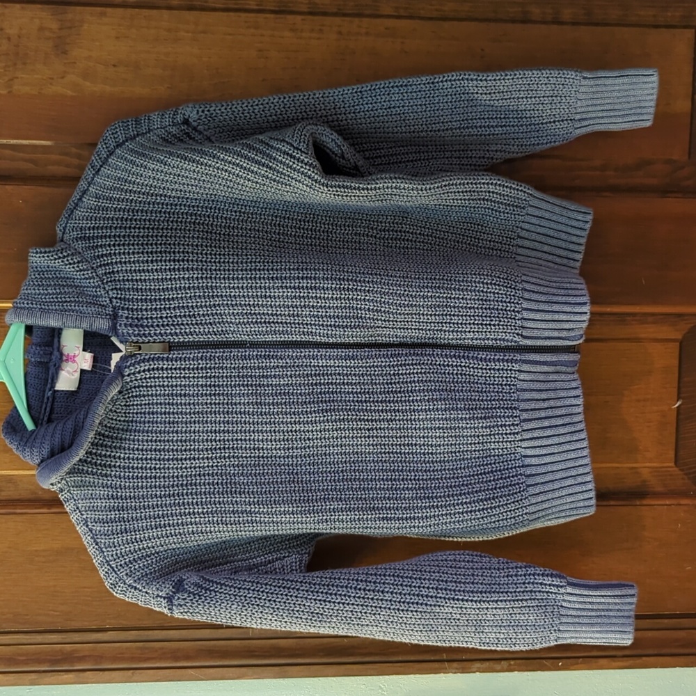 Chloe & Cyrus Size M Layela Washed Zip Front Shaker Sweater